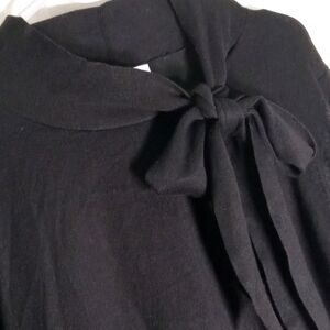 Long Sleeve Petite Bow Tie Black Sweater Liz Claiborne